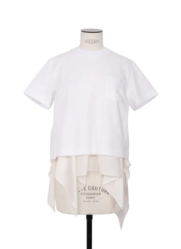 Satin x Cotton Jersey T-Shirt made by Sacai