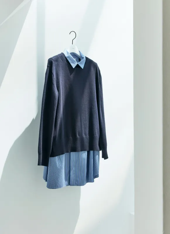 Poplin x Cotton Knit Dress sold by Sacai