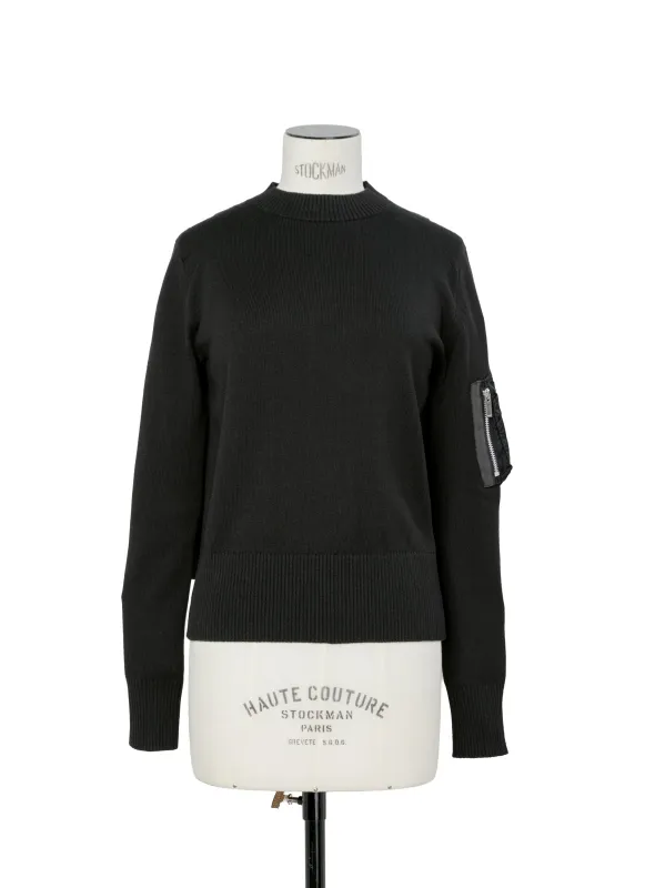 Nylon Twill x Cotton Knit Pullover sold by Sacai