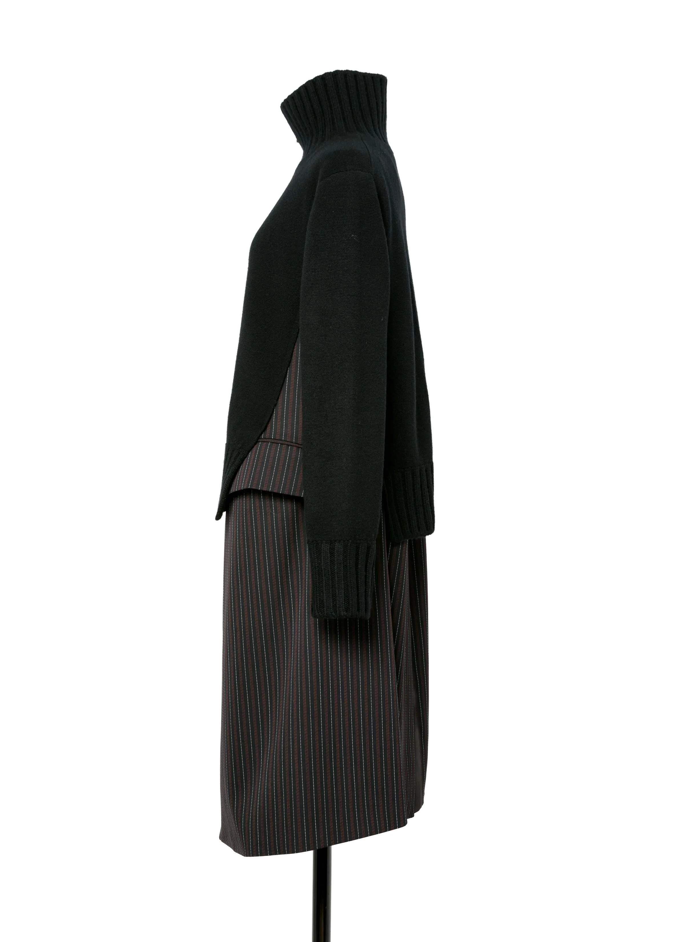 Stripe Doeskin x Wool Knit Coat Dress sold by Sacai product image thumbnail 2