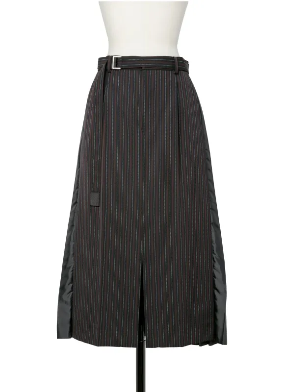 Stripe Doeskin Skirt made by Sacai
