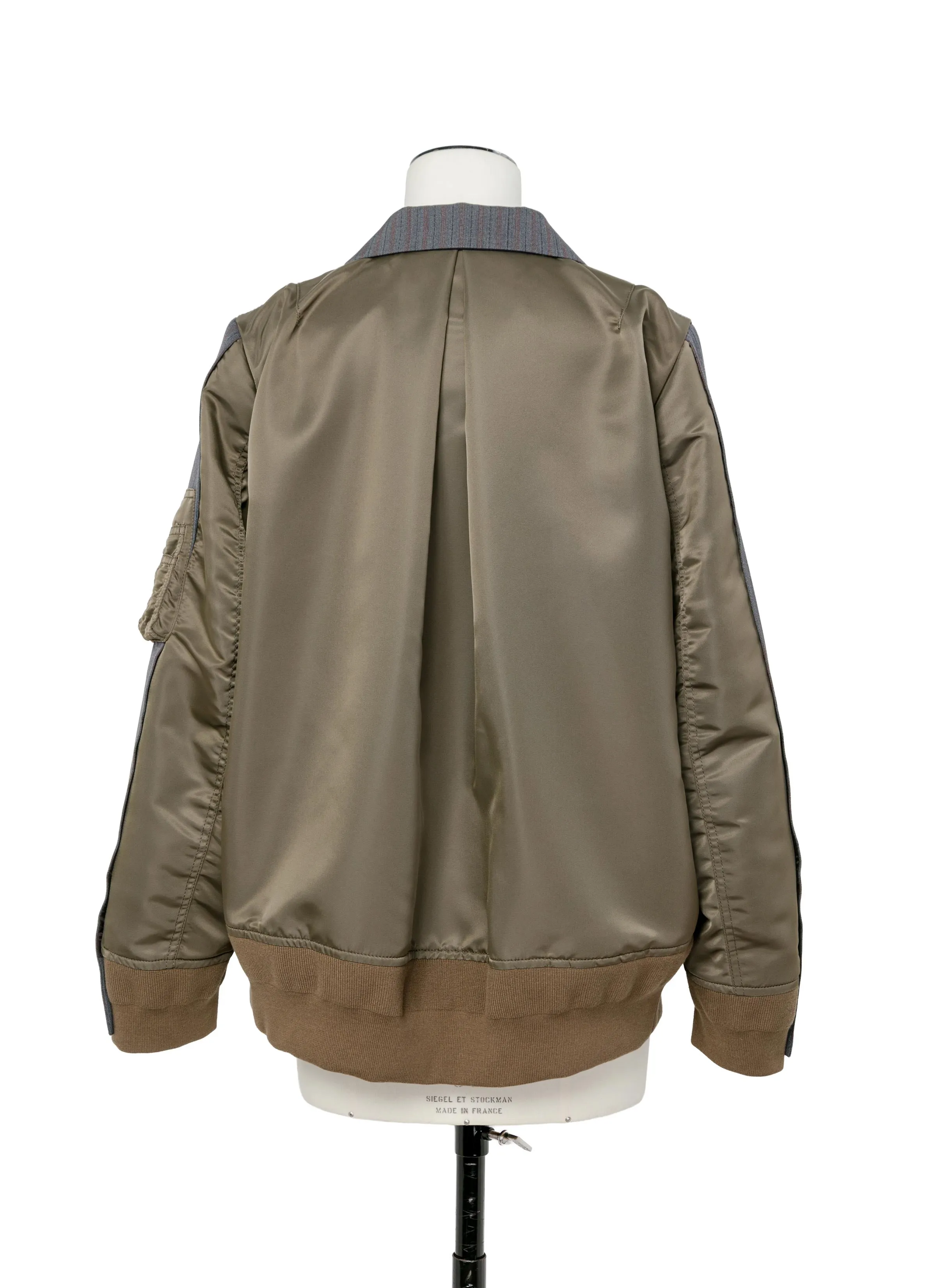 Stripe Doeskin x Nylon Twill Jacket sold by Sacai product image thumbnail 3