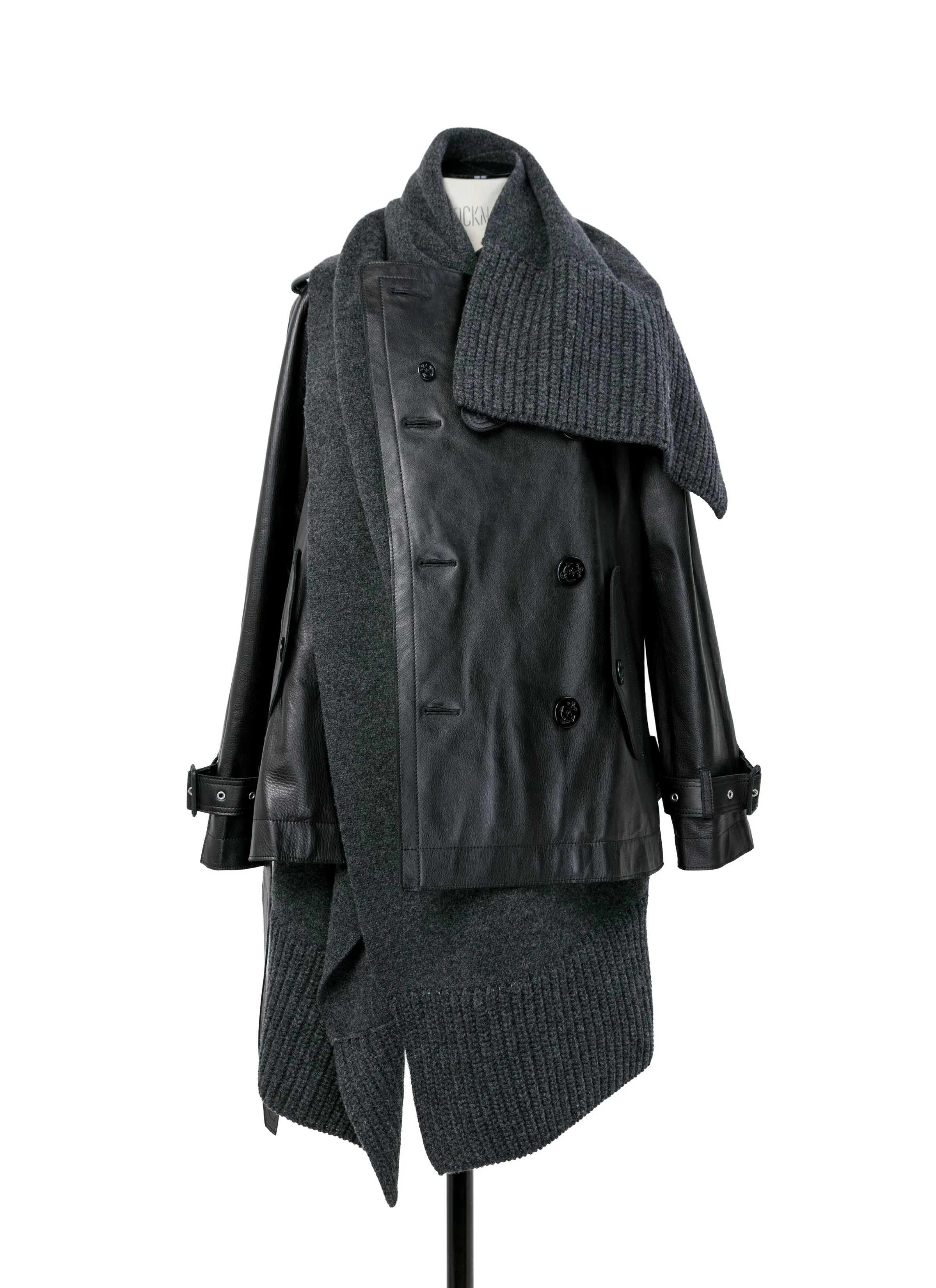Leather x Wool Knit Jacket sold by Sacai product image thumbnail 2
