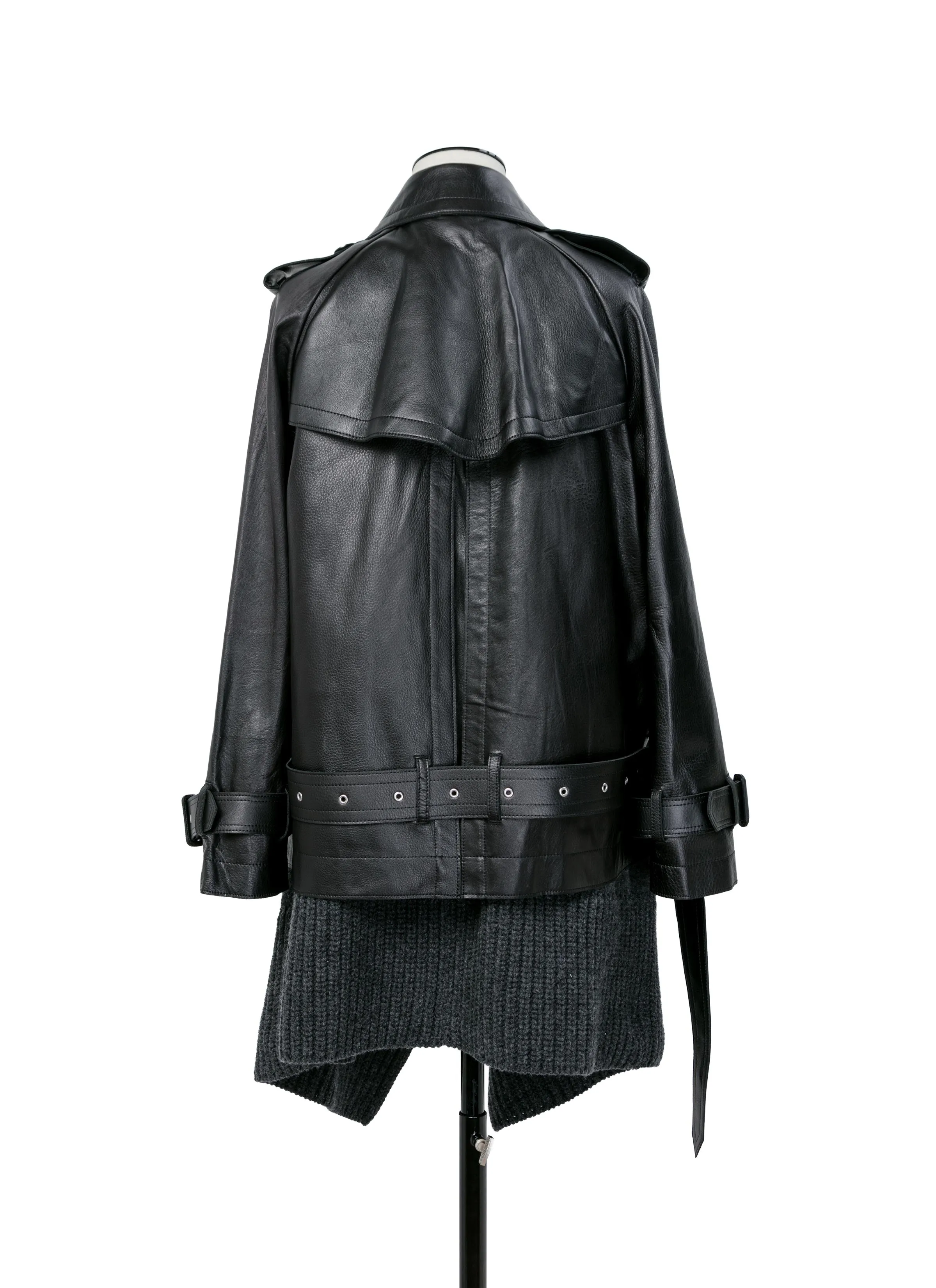 Leather x Wool Knit Jacket sold by Sacai product image thumbnail 5