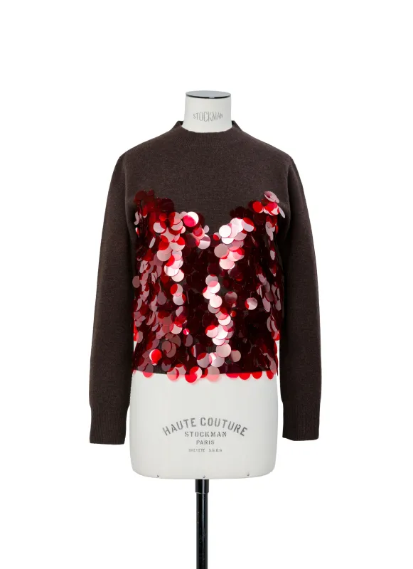 Sequin Embroidery x Wool Knit Pullover sold by Sacai