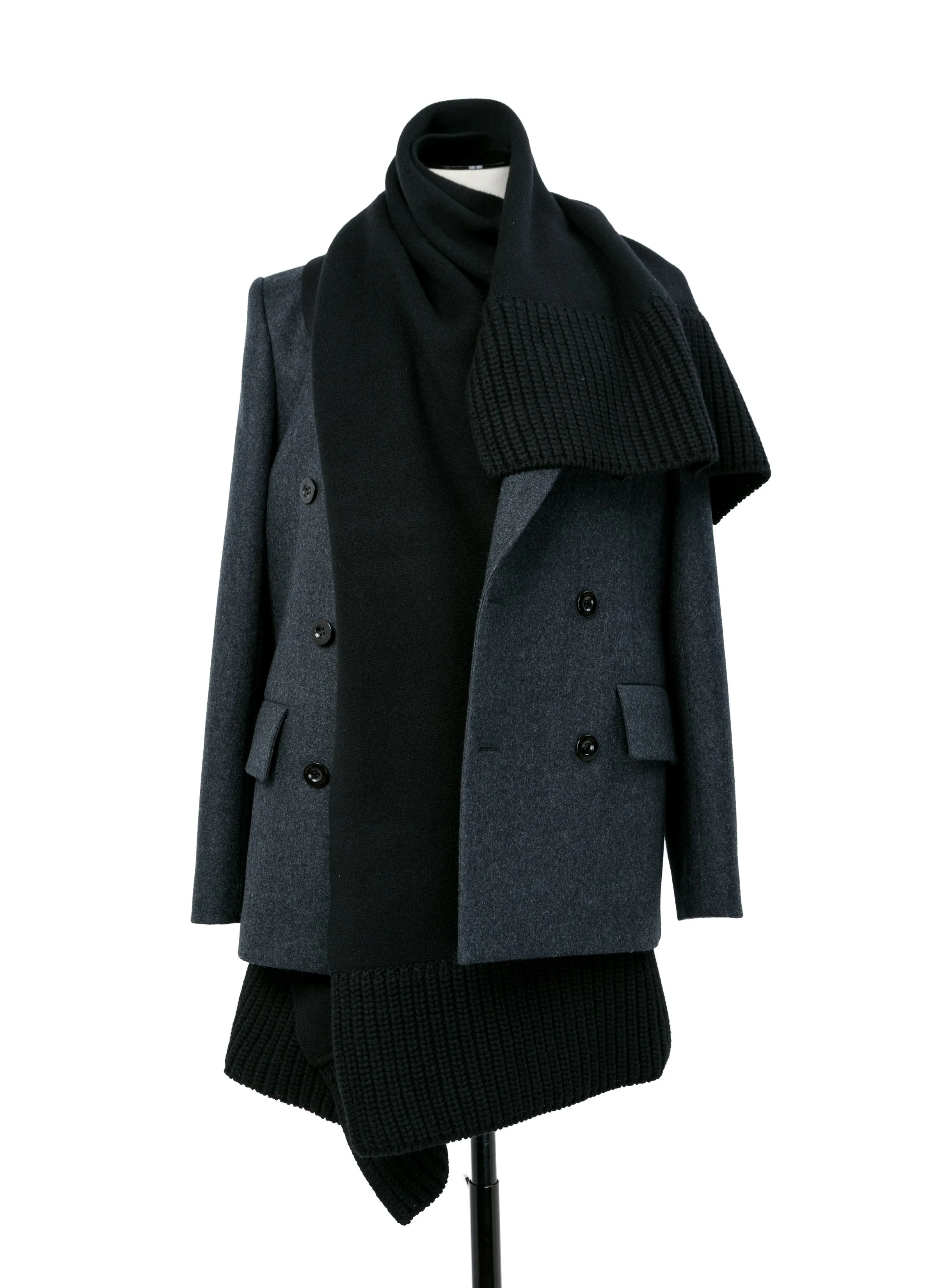 Wool Melton x Wool Knit Jacket sold by Sacai product image thumbnail 2
