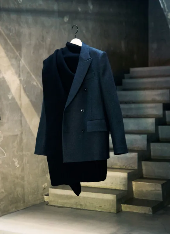 Wool Melton x Wool Knit Jacket sold by Sacai