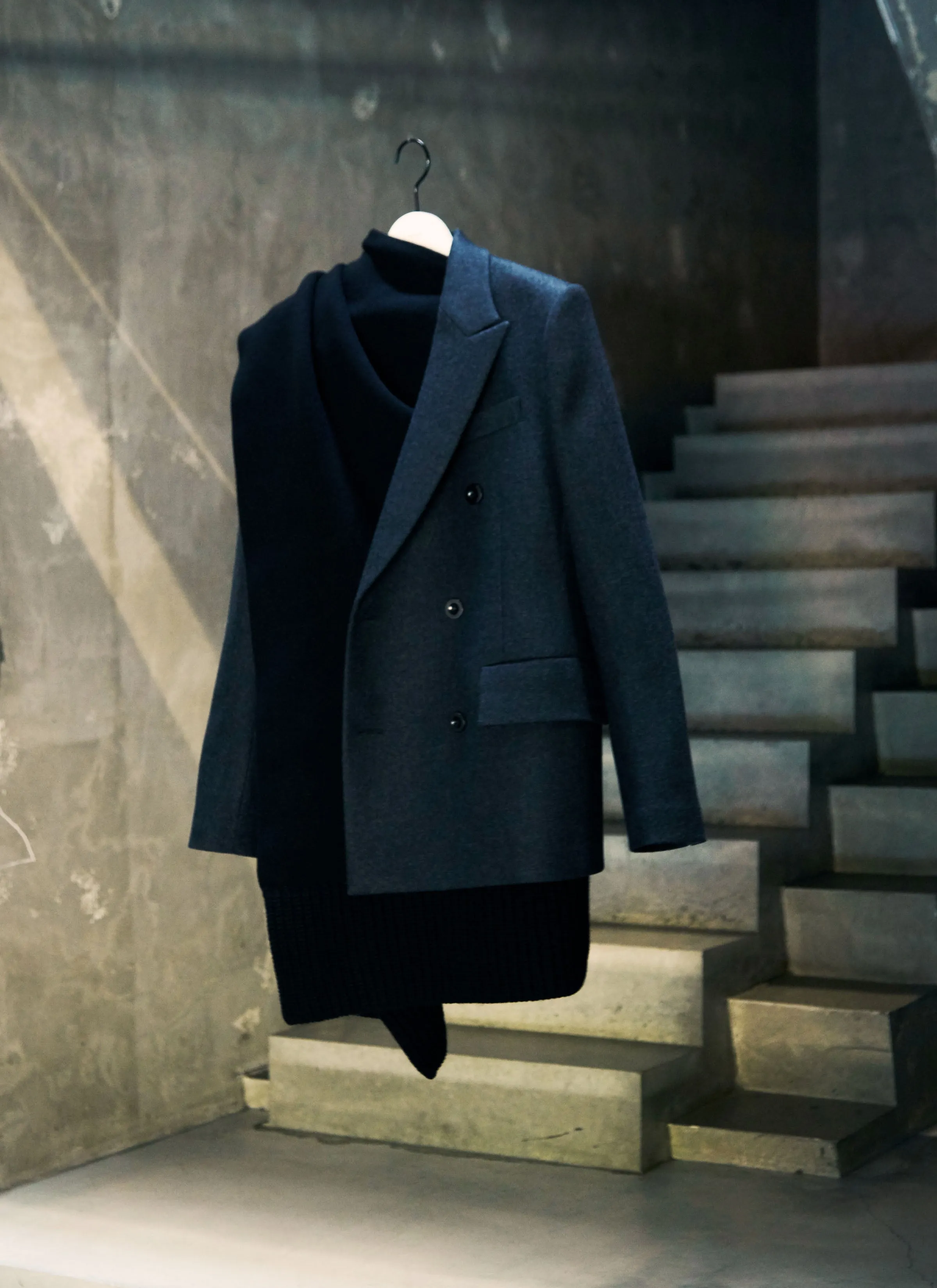 Wool Melton x Wool Knit Jacket sold by Sacai