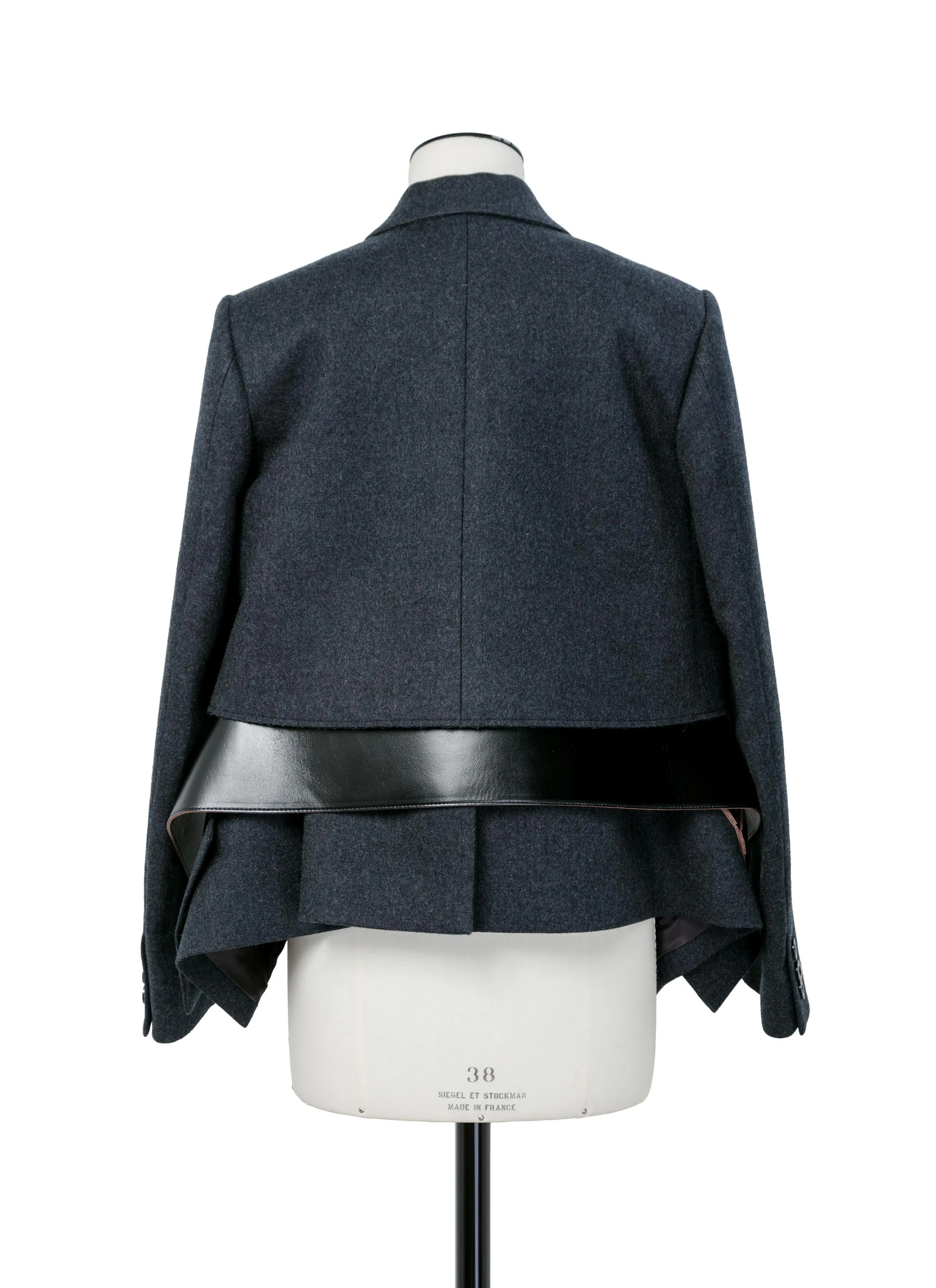 Wool Melton x Leather Jacket sold by Sacai product image thumbnail 4