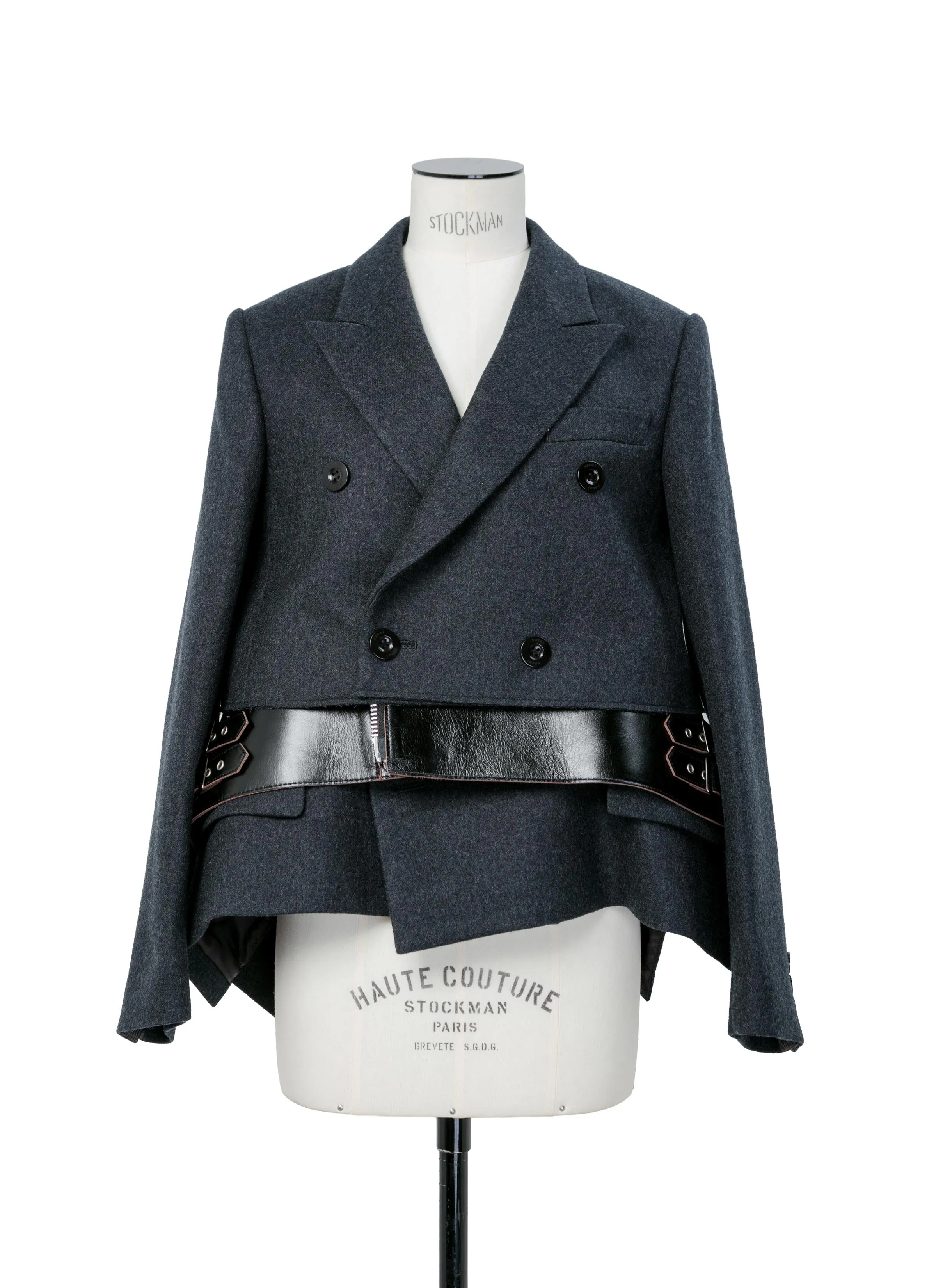 Wool Melton x Leather Jacket sold by Sacai product image thumbnail 2