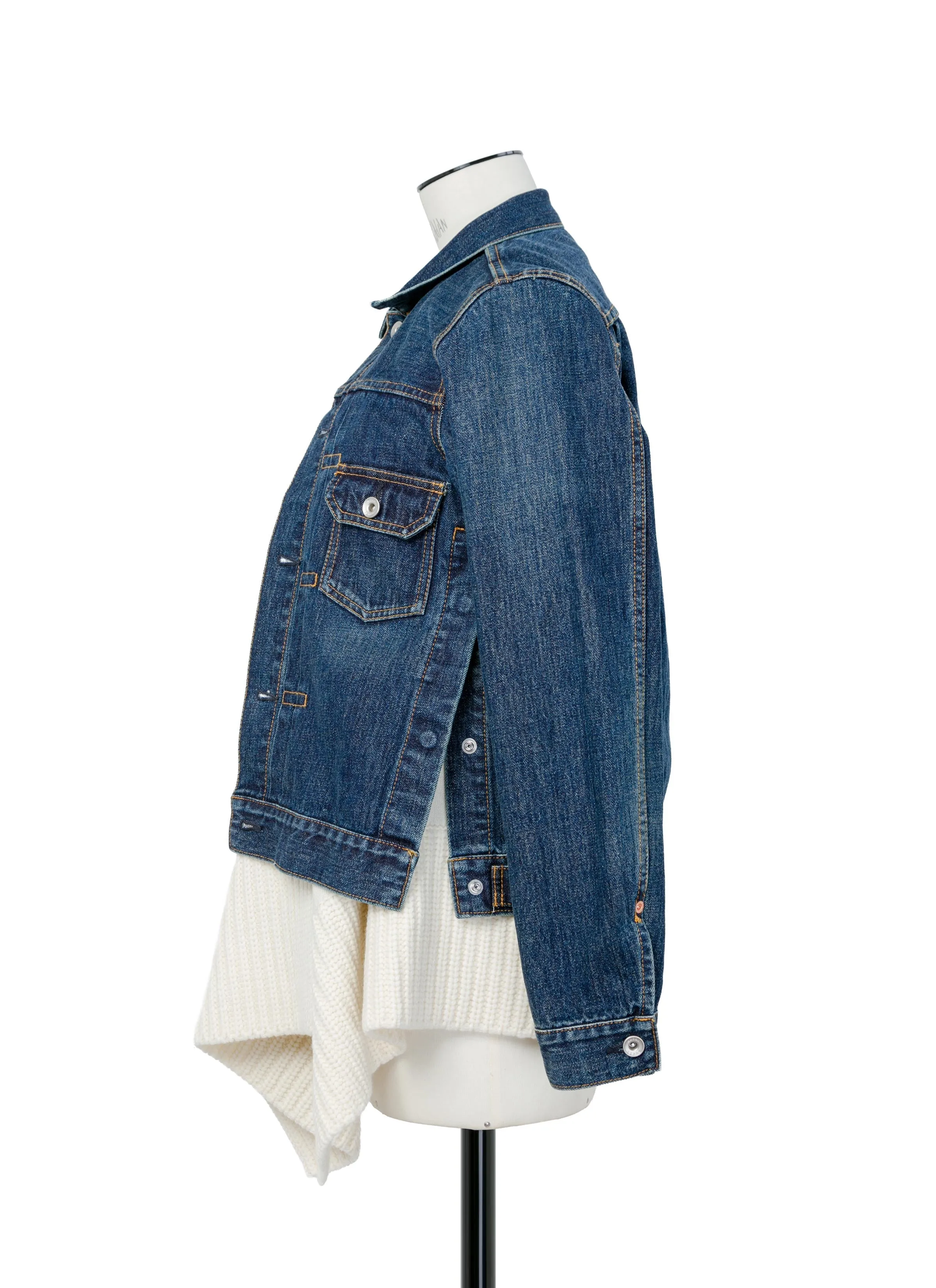 Denim x Wool Knit Jacket sold by Sacai product image thumbnail 5