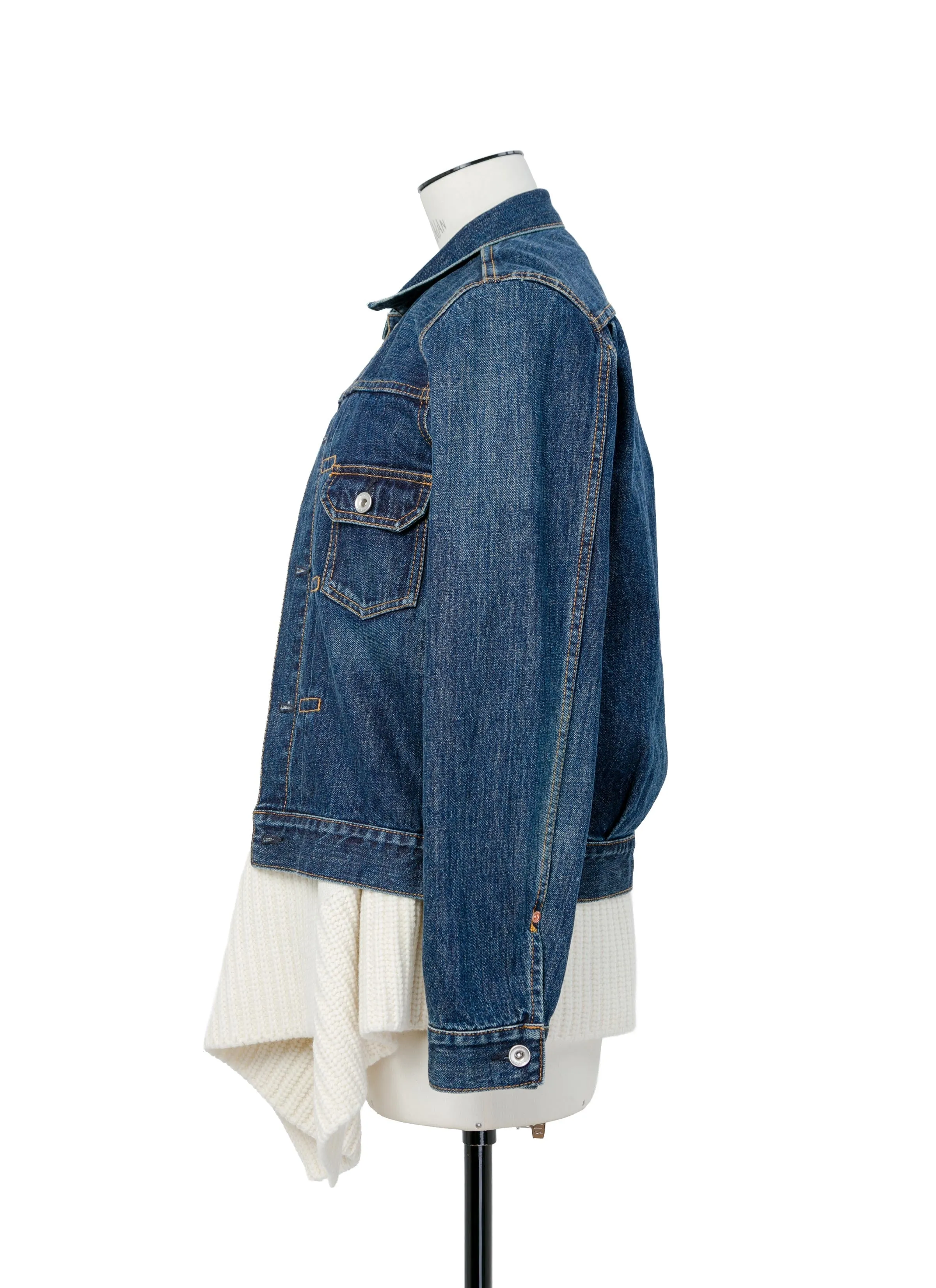 Denim x Wool Knit Jacket sold by Sacai product image thumbnail 4