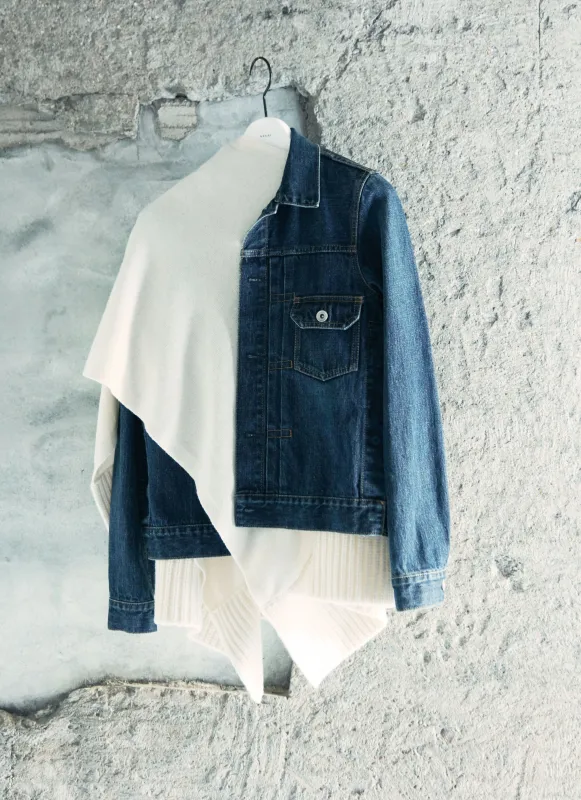 Denim x Wool Knit Jacket sold by Sacai
