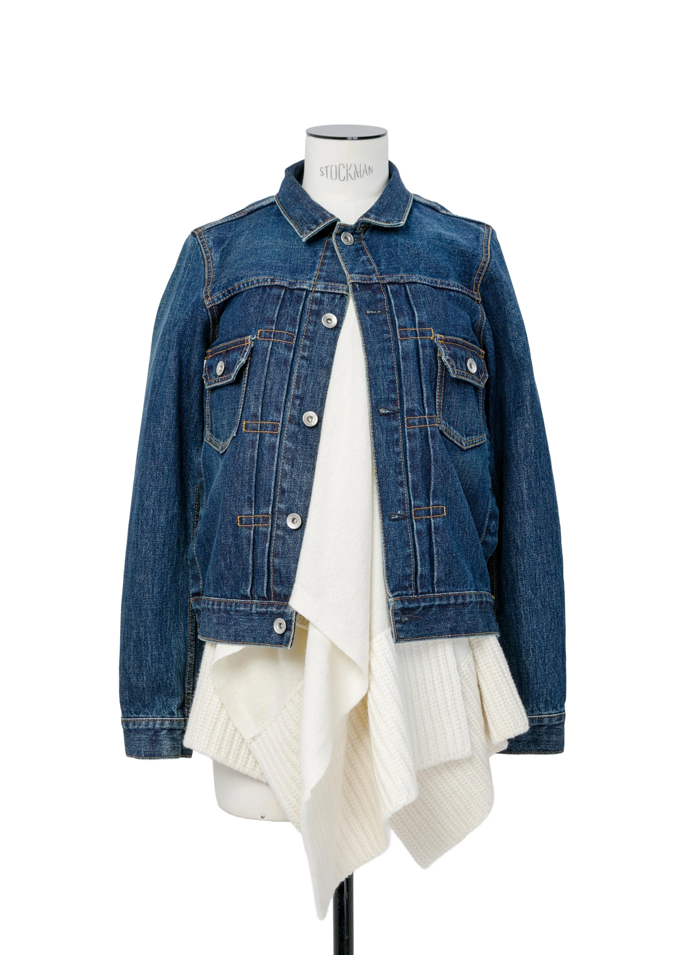 Denim x Wool Knit Jacket sold by Sacai product image thumbnail 3