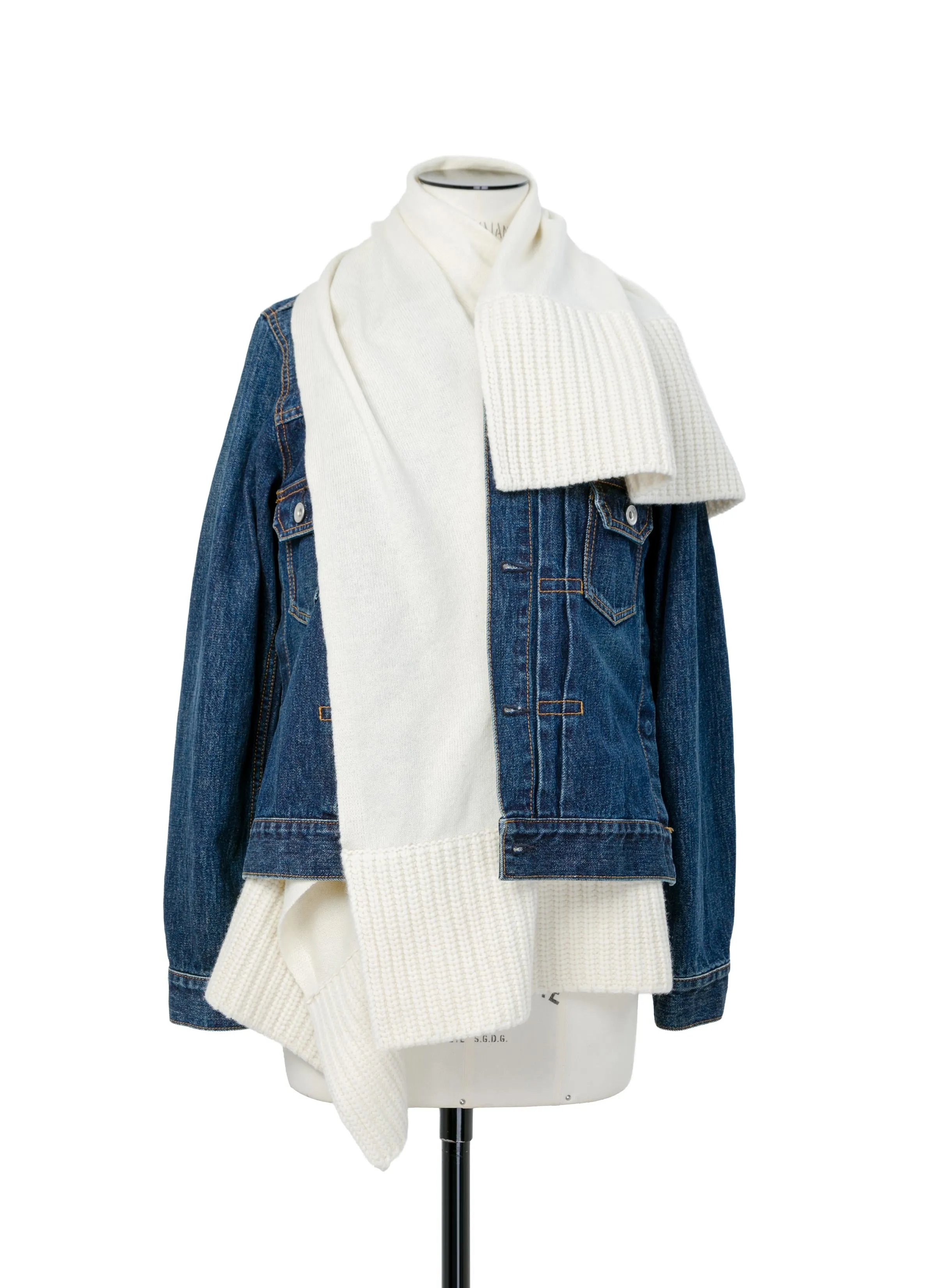 Denim x Wool Knit Jacket sold by Sacai product image thumbnail 2