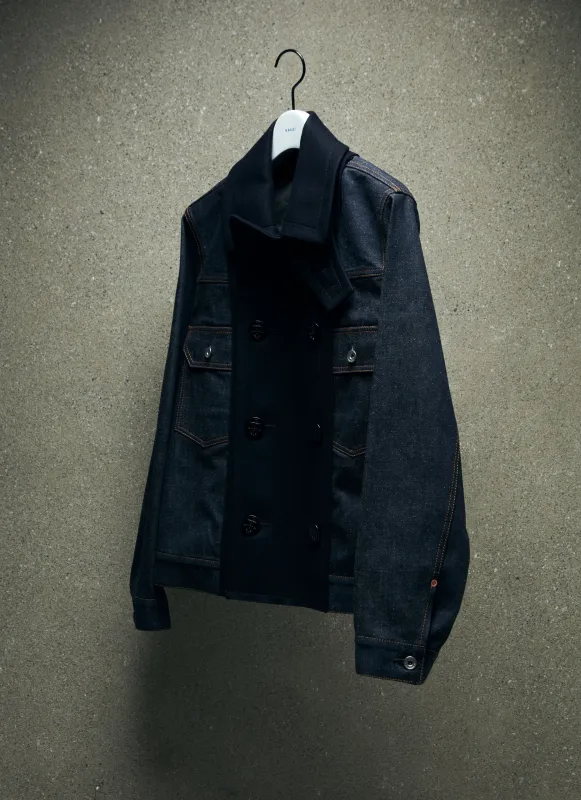 Denim x Wool Melton Jacket sold by Sacai