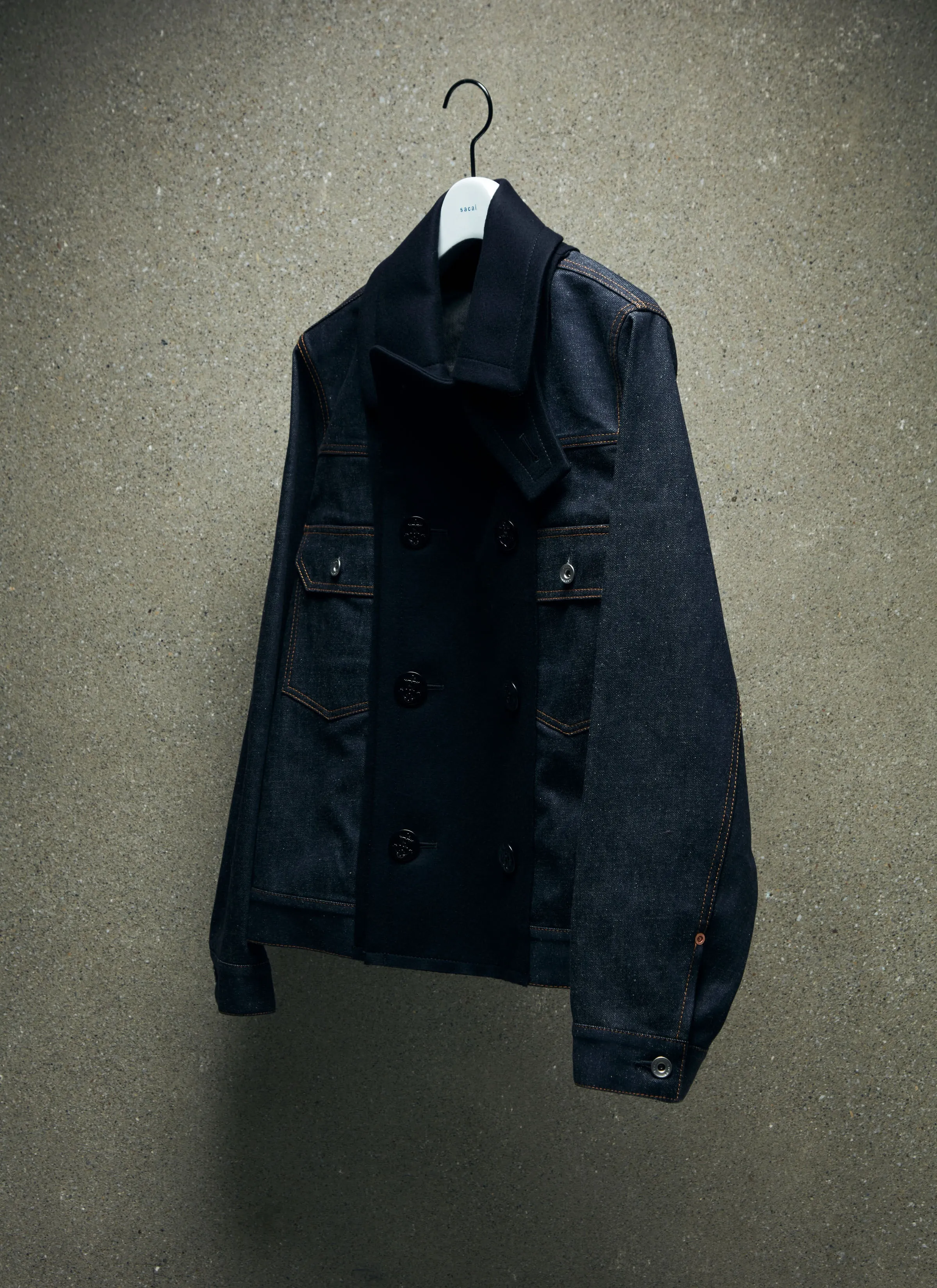 Denim x Wool Melton Jacket sold by Sacai