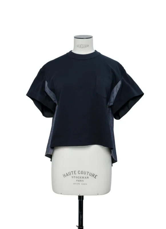 Light Weight Denim x Cotton Jersey T-Shirt sold by Sacai