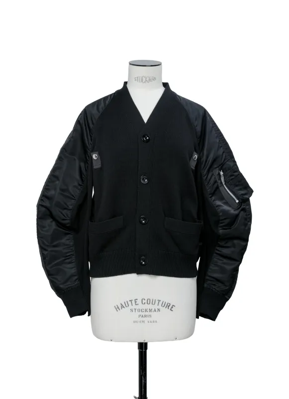 Nylon Twill x Knit Cardigan sold by Sacai