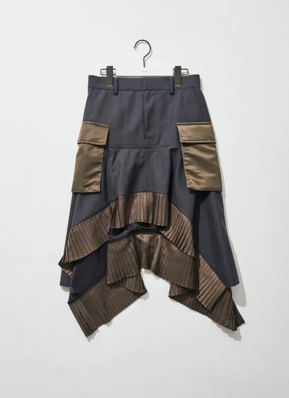 Suiting x Nylon Twill Skirt made by Sacai