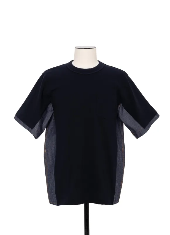 Light Weight Denim x Cotton Jersey T-Shirt sold by Sacai