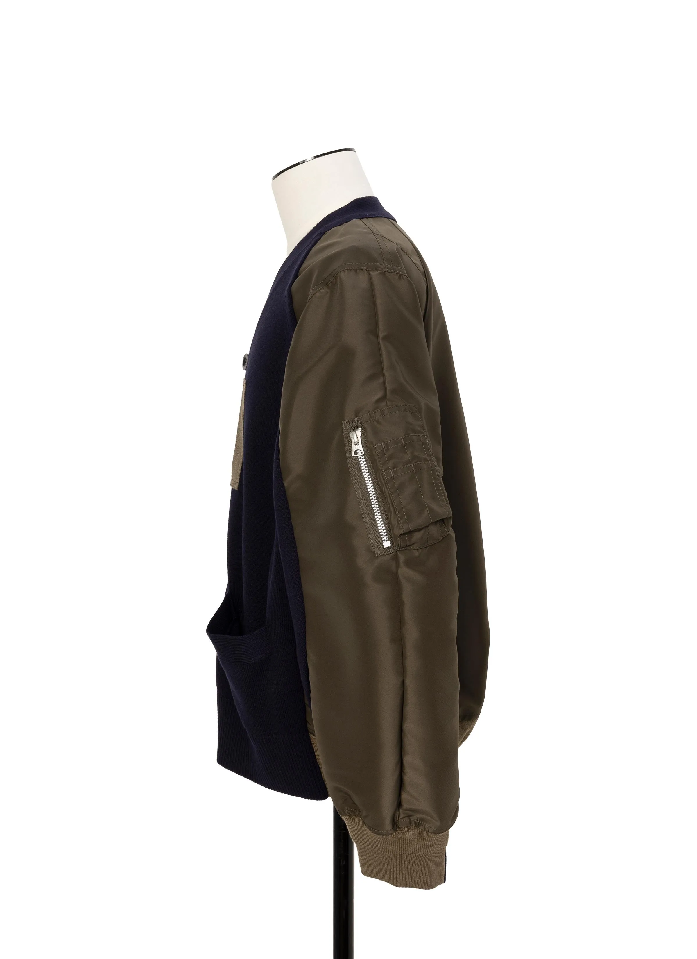 Nylon Twill x Knit Cardigan sold by Sacai product image thumbnail 2