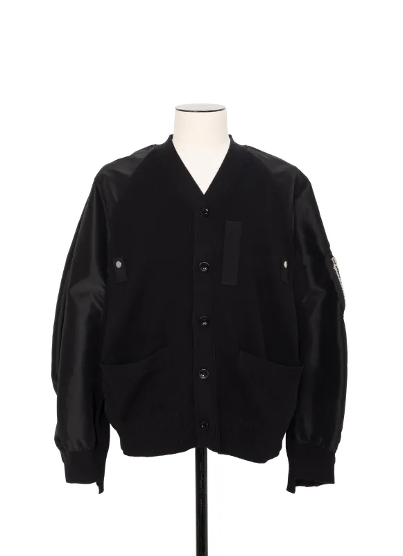 Nylon Twill x Knit Cardigan sold by Sacai