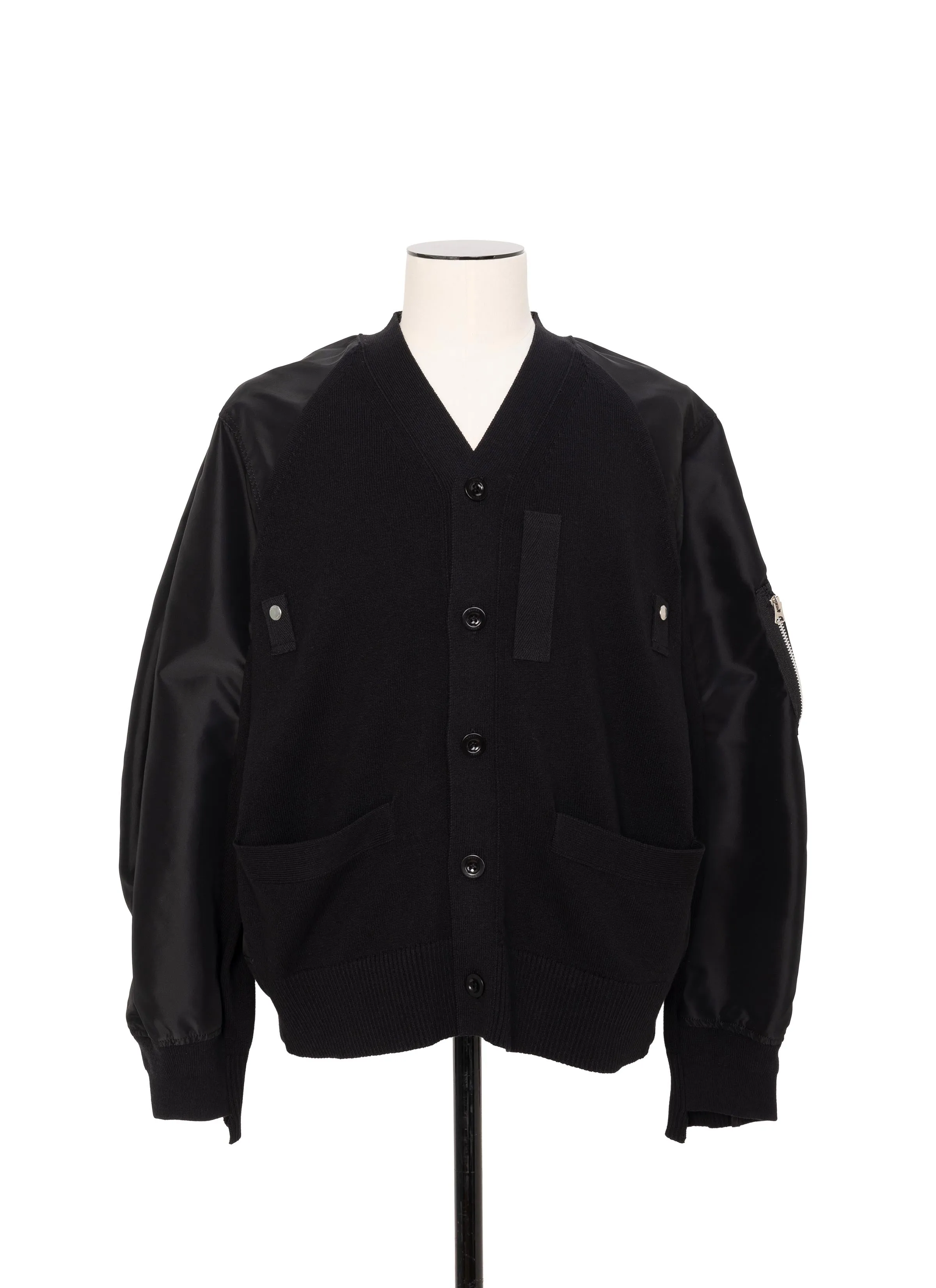 Nylon Twill x Knit Cardigan sold by Sacai