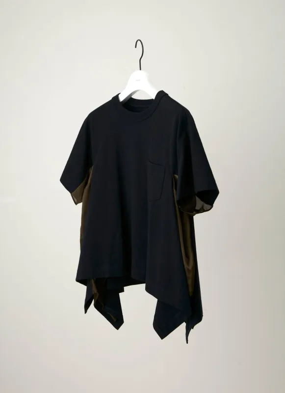 Satin x Cotton Jersey T-Shirt made by Sacai