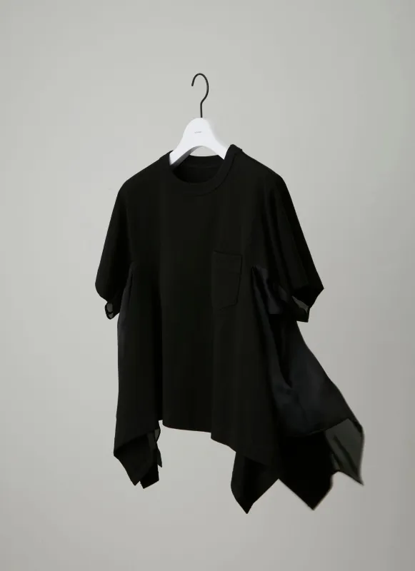 Satin x Cotton Jersey T-Shirt made by Sacai
