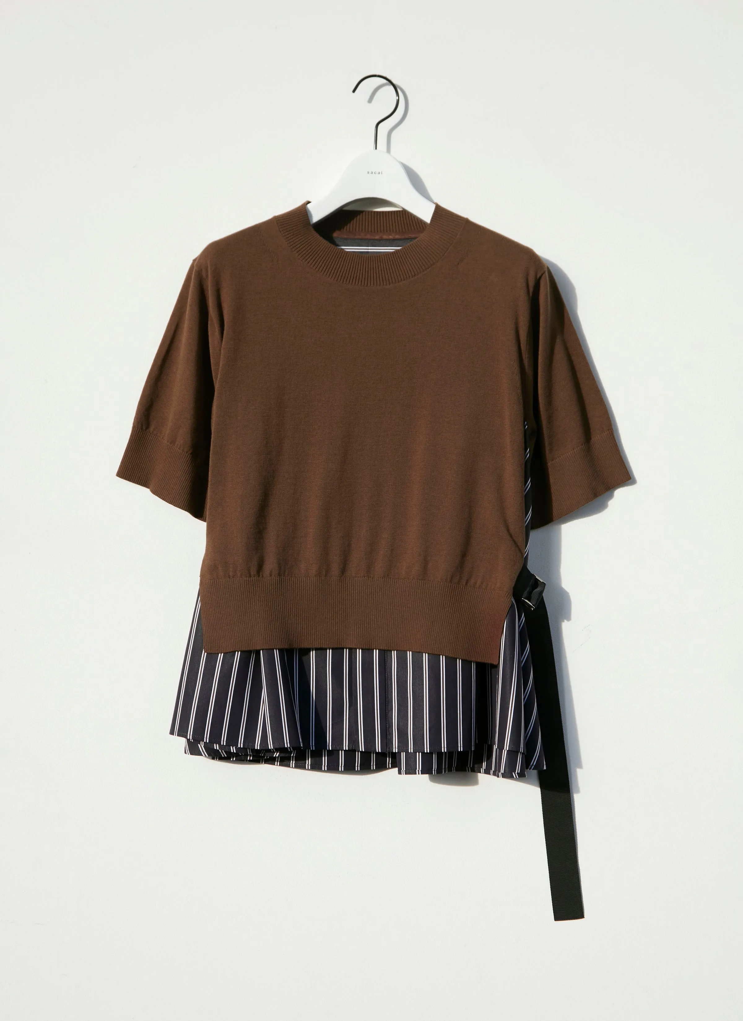 Poplin x Cotton Knit Pullover sold by Sacai