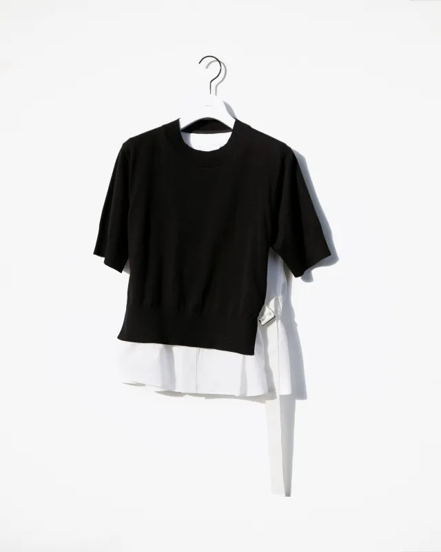 Poplin x Cotton Knit Pullover sold by Sacai