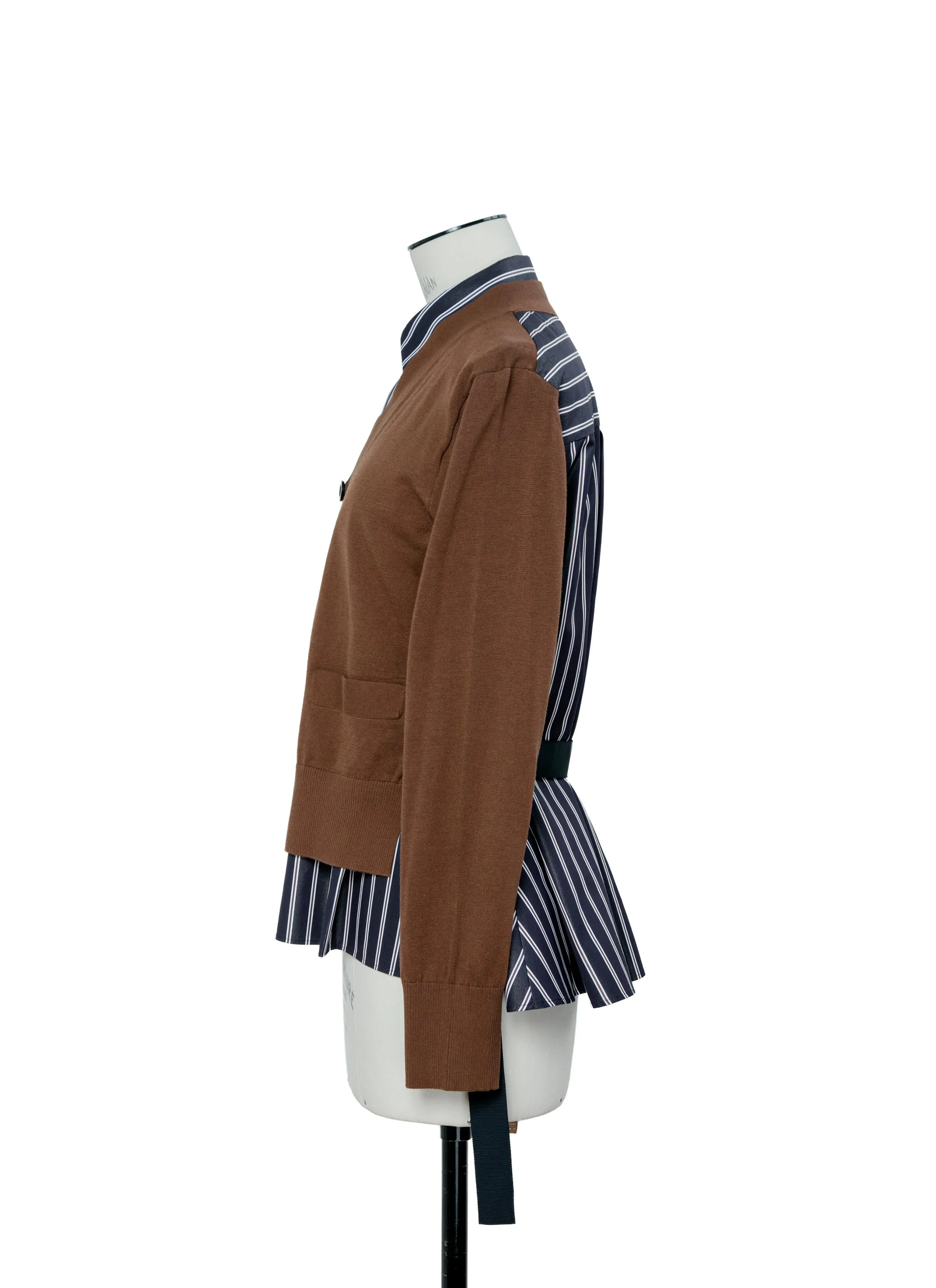 Poplin x Cotton Knit Cardigan sold by Sacai product image thumbnail 3