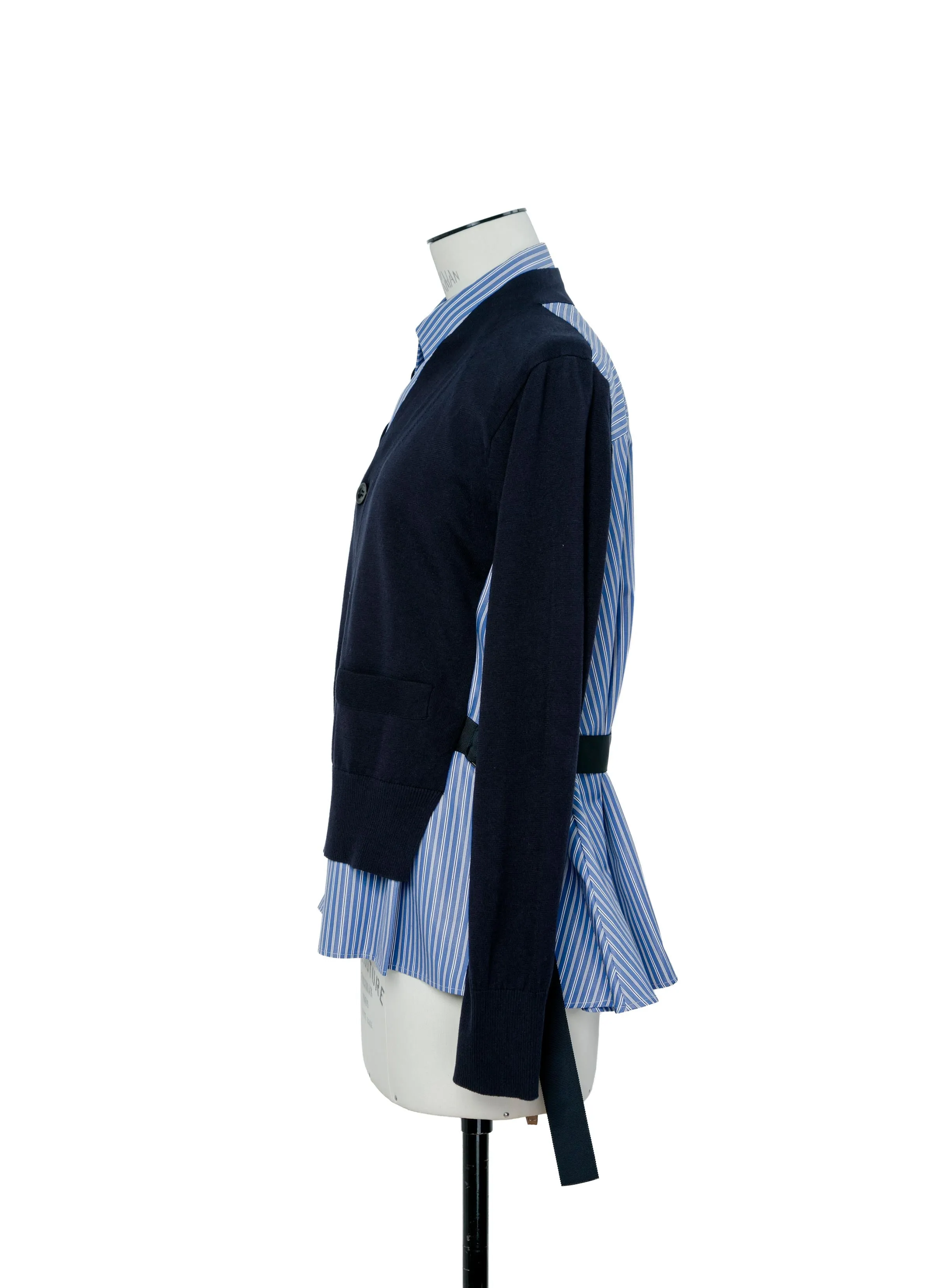 Poplin x Cotton Knit Cardigan sold by Sacai product image thumbnail 3