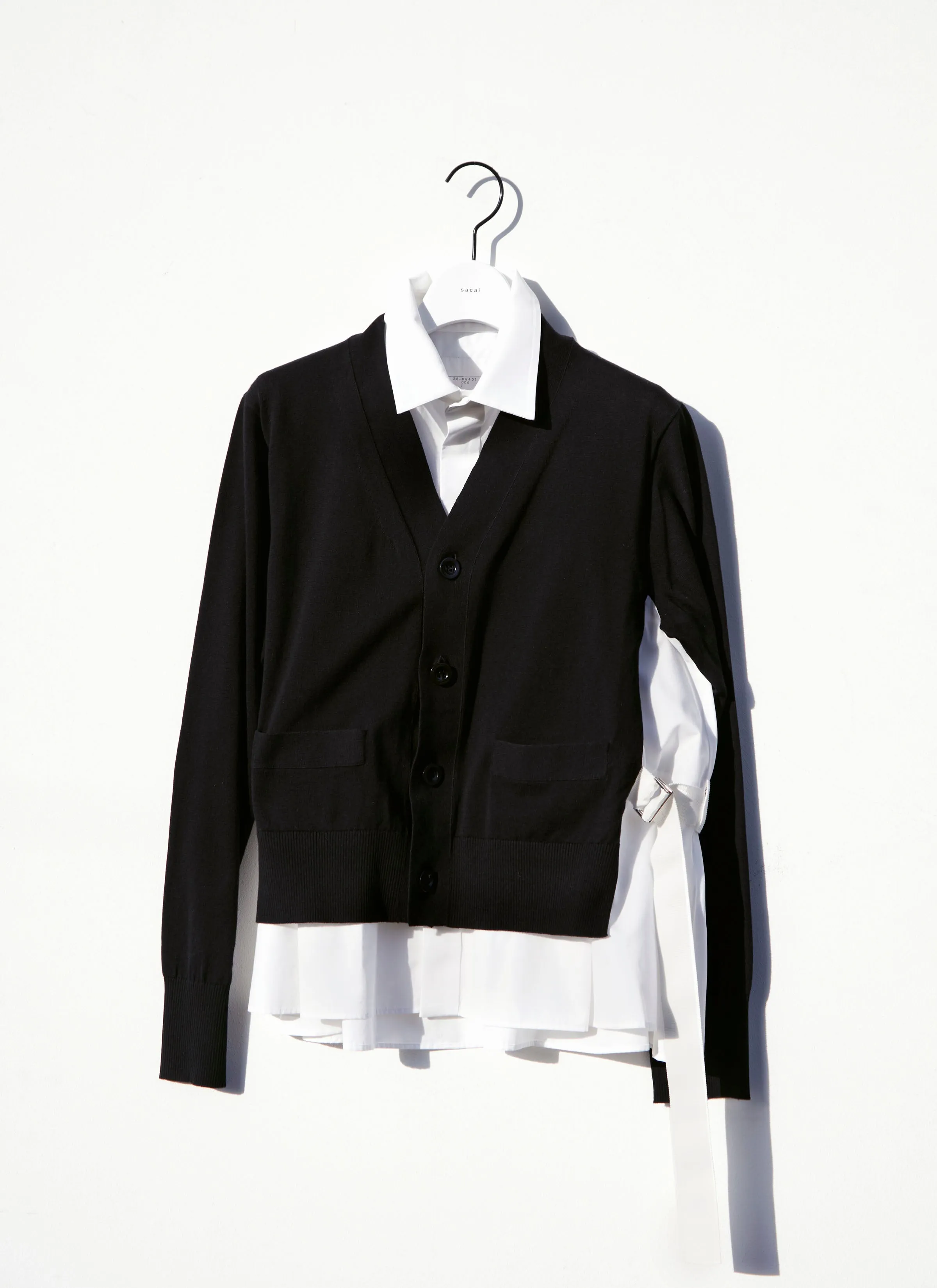 Poplin x Cotton Knit Cardigan sold by Sacai