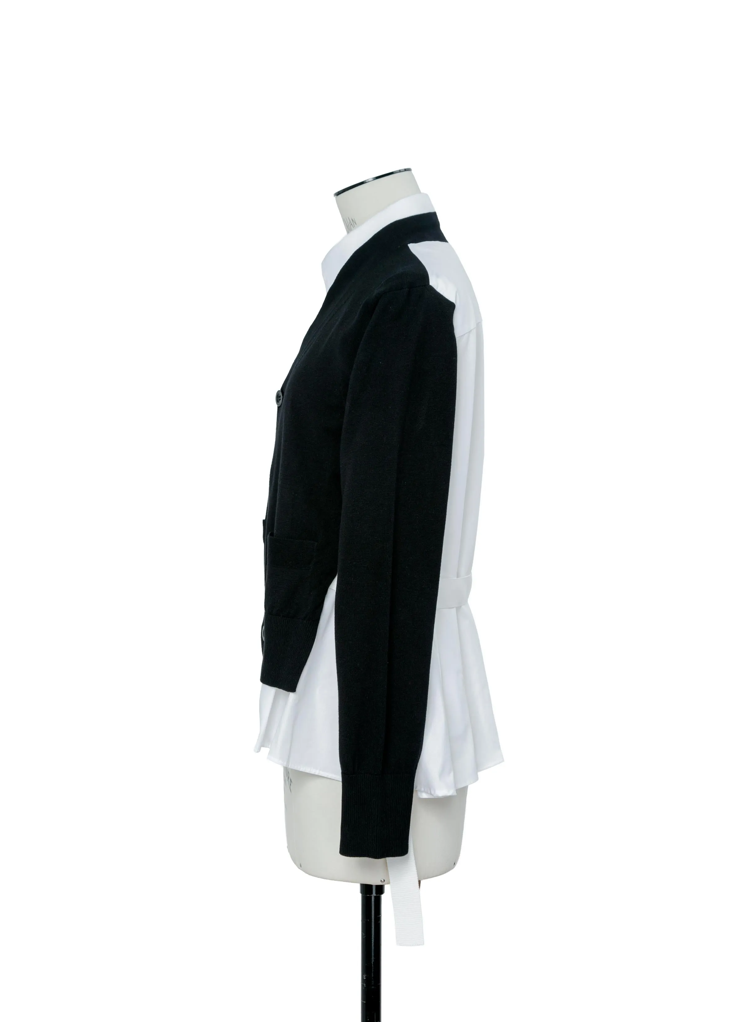 Poplin x Cotton Knit Cardigan sold by Sacai product image thumbnail 3