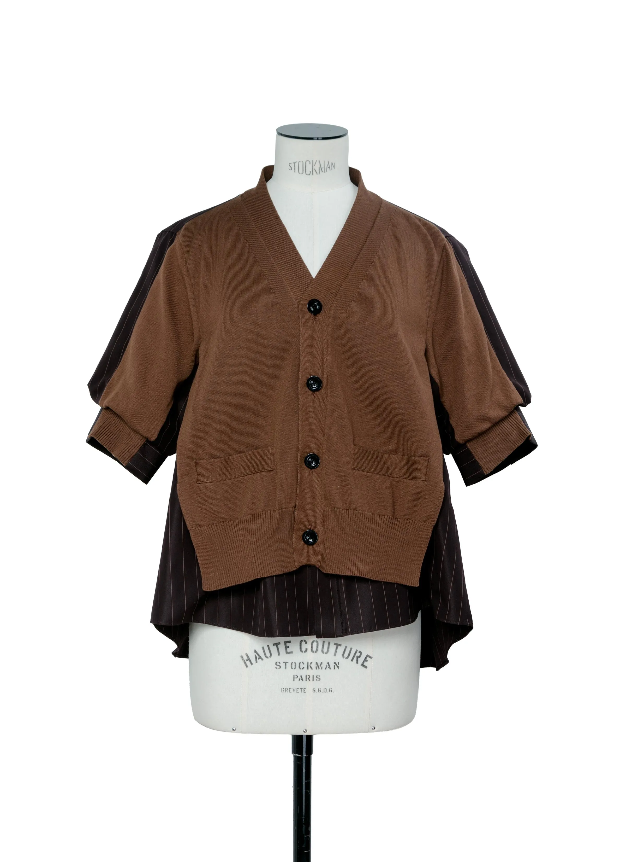 Chalk Stripe x Cotton Knit Cardigan sold by Sacai product image thumbnail 2