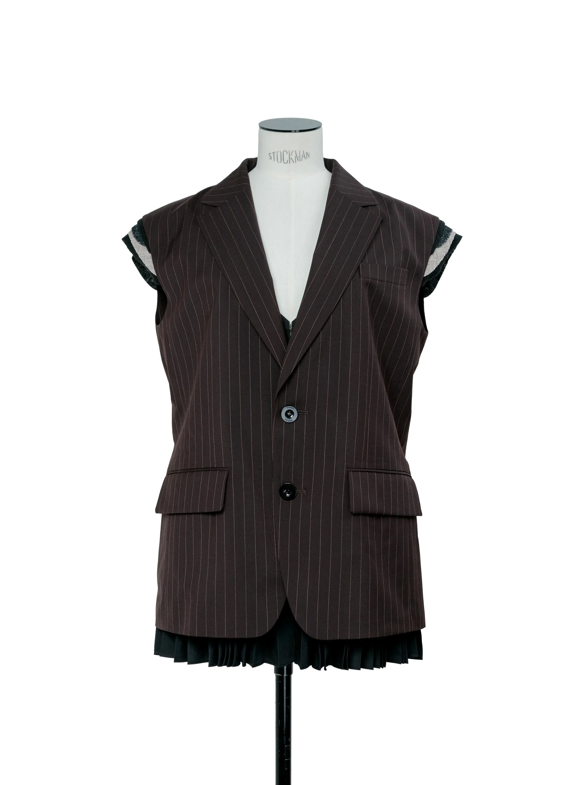 Chalk Stripe Vest sold by Sacai product image thumbnail 2