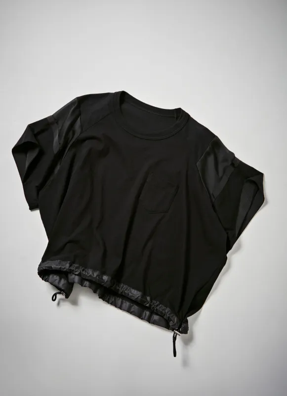 Satin x Cotton Jersey T-Shirt made by Sacai