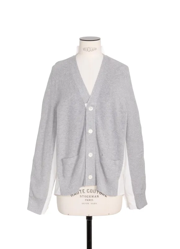 Cotton Knit x Cotton Poplin Cardigan made by Sacai
