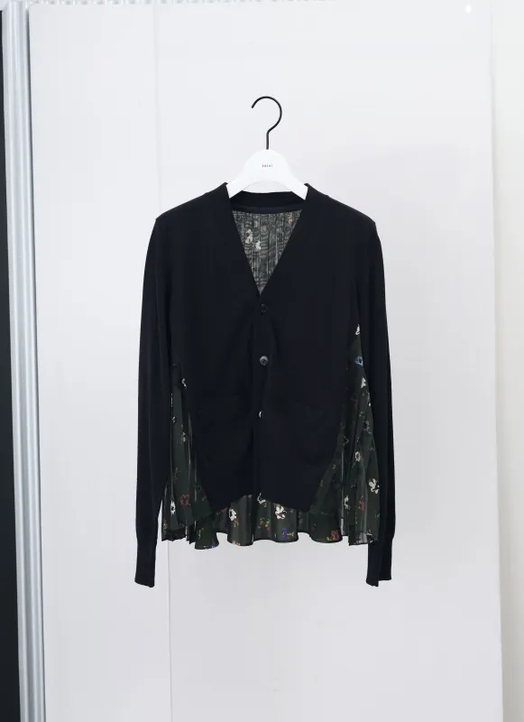 Floral Print x Cotton Knit Cardigan made by Sacai