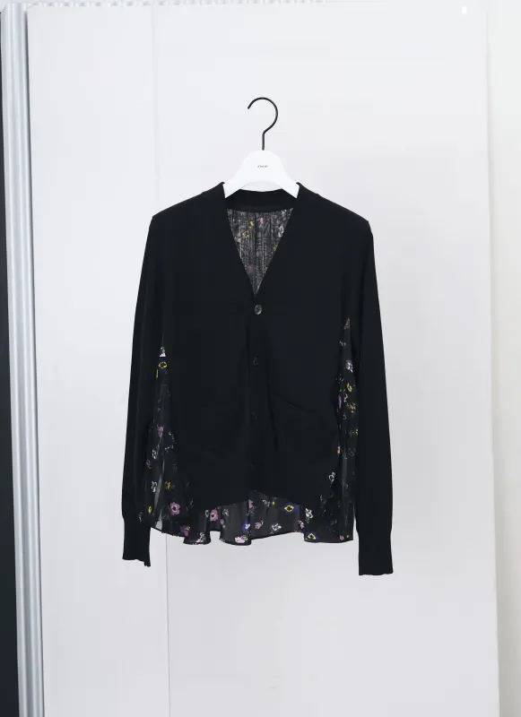 Floral Print x Cotton Knit Cardigan made by Sacai
