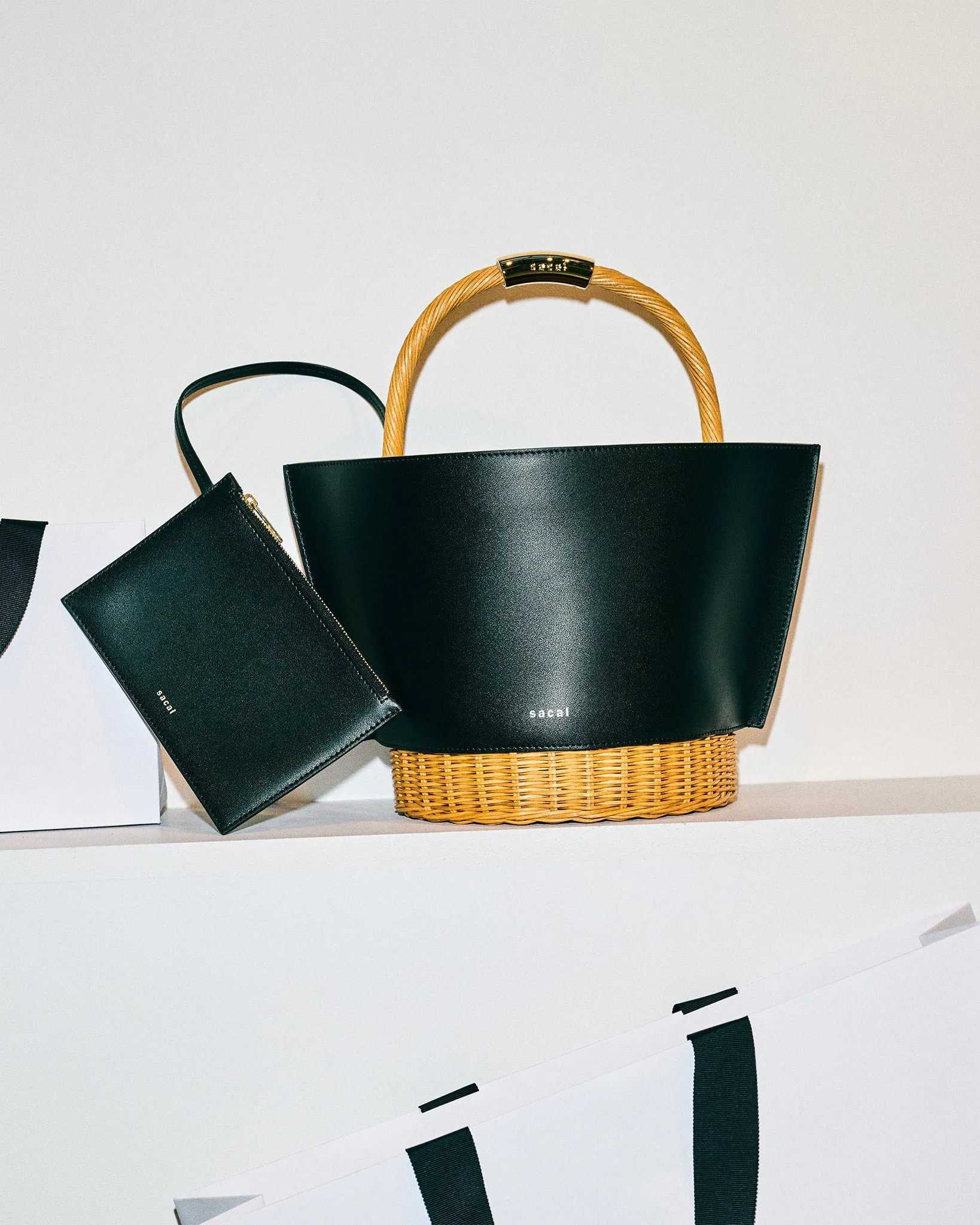 Leather x Rattan Basket Medium sold by Sacai product image thumbnail 5