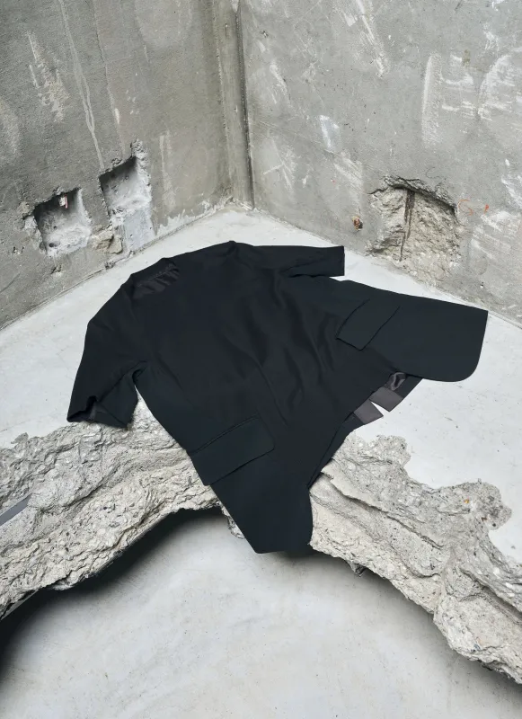 Wool Suiting x Cotton Knit Pullover sold by Sacai