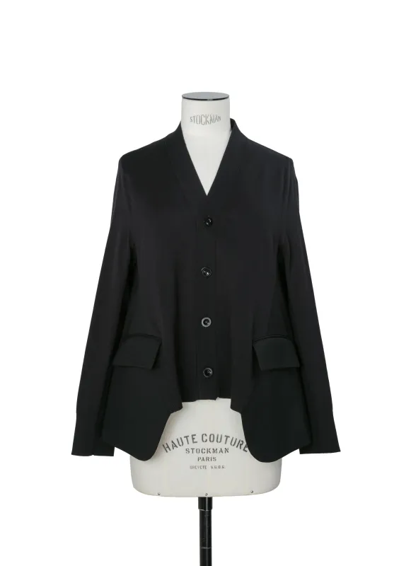 Wool Suiting x Cotton Knit Cardigan sold by Sacai