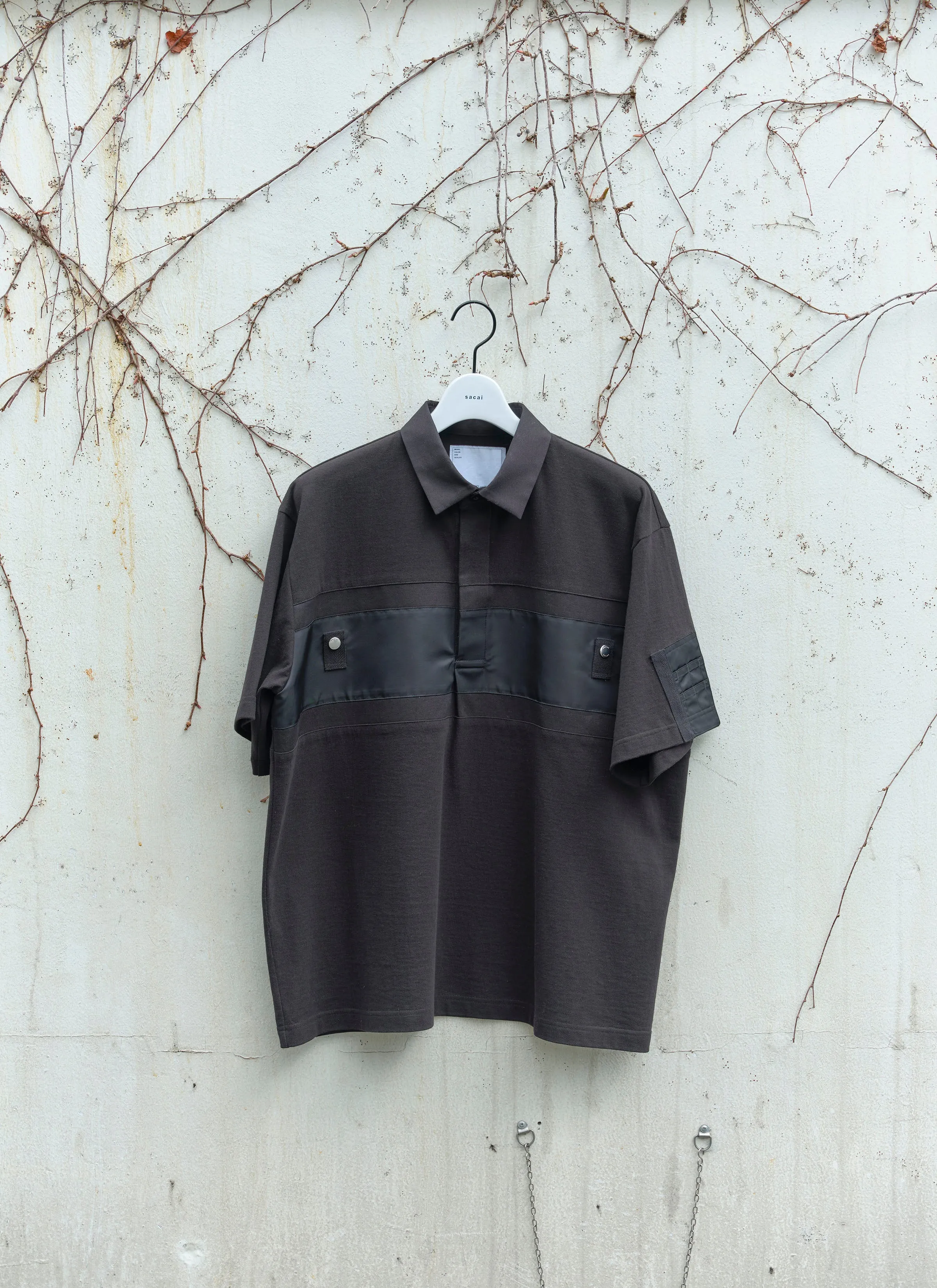 Cotton Jersey x Nylon Twill Polo Shirt sold by Sacai product image thumbnail 4