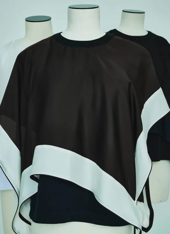 Satin x Cotton Jersey T-Shirt made by Sacai