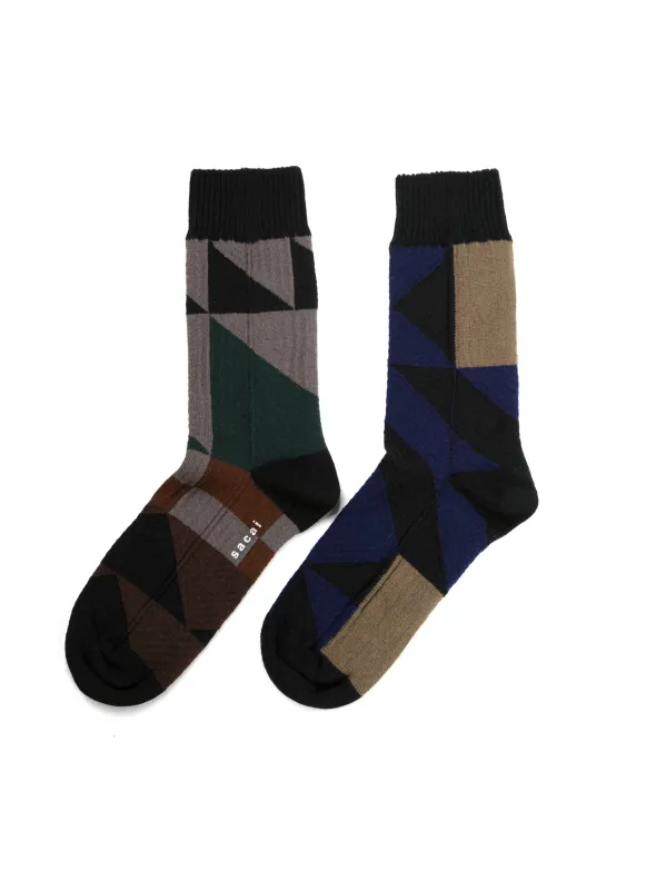 sacai x A.P.C. Quilts Socks made by Sacai