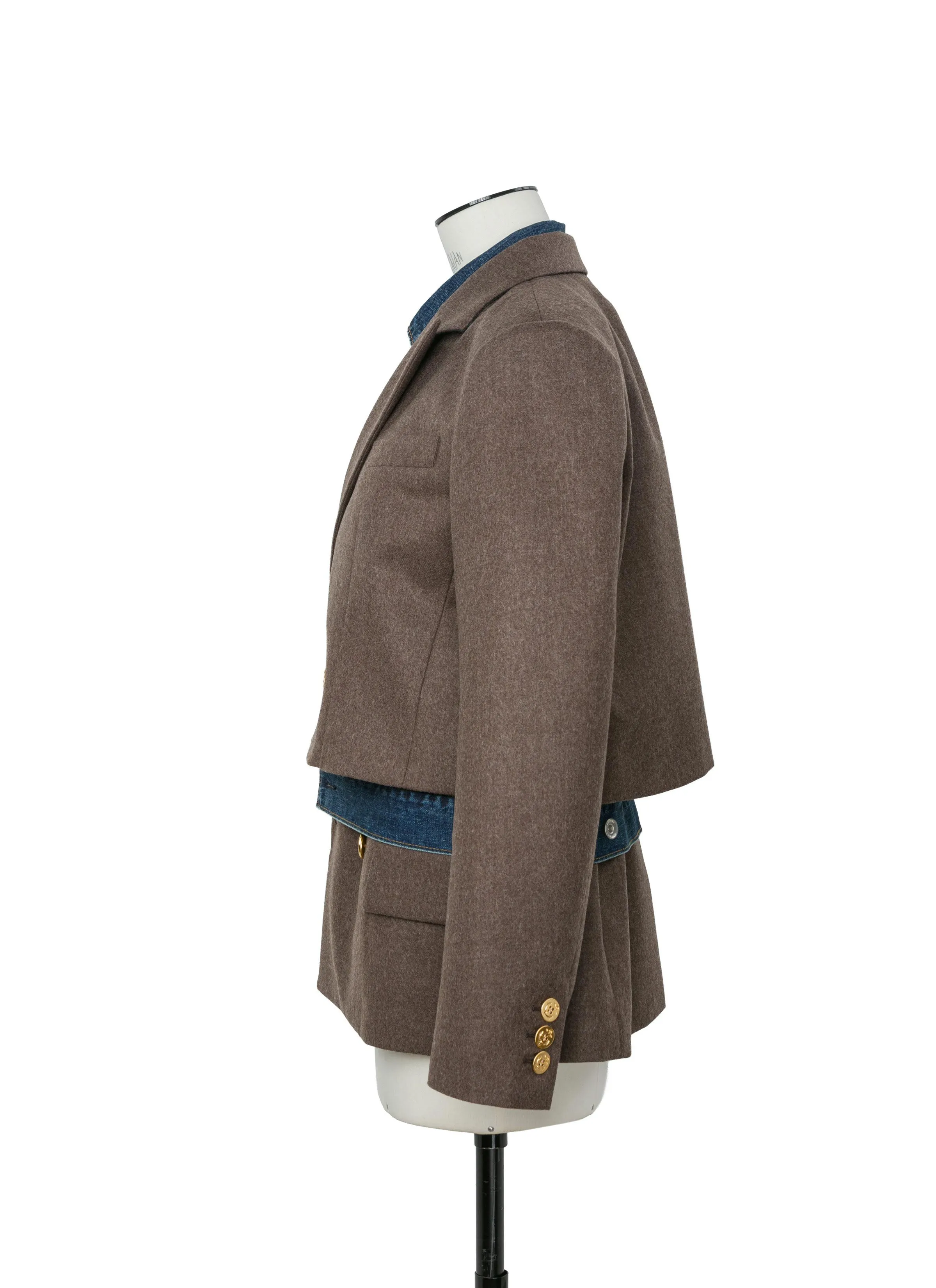 Wool Flannel x Denim Jacket sold by Sacai product image thumbnail 3