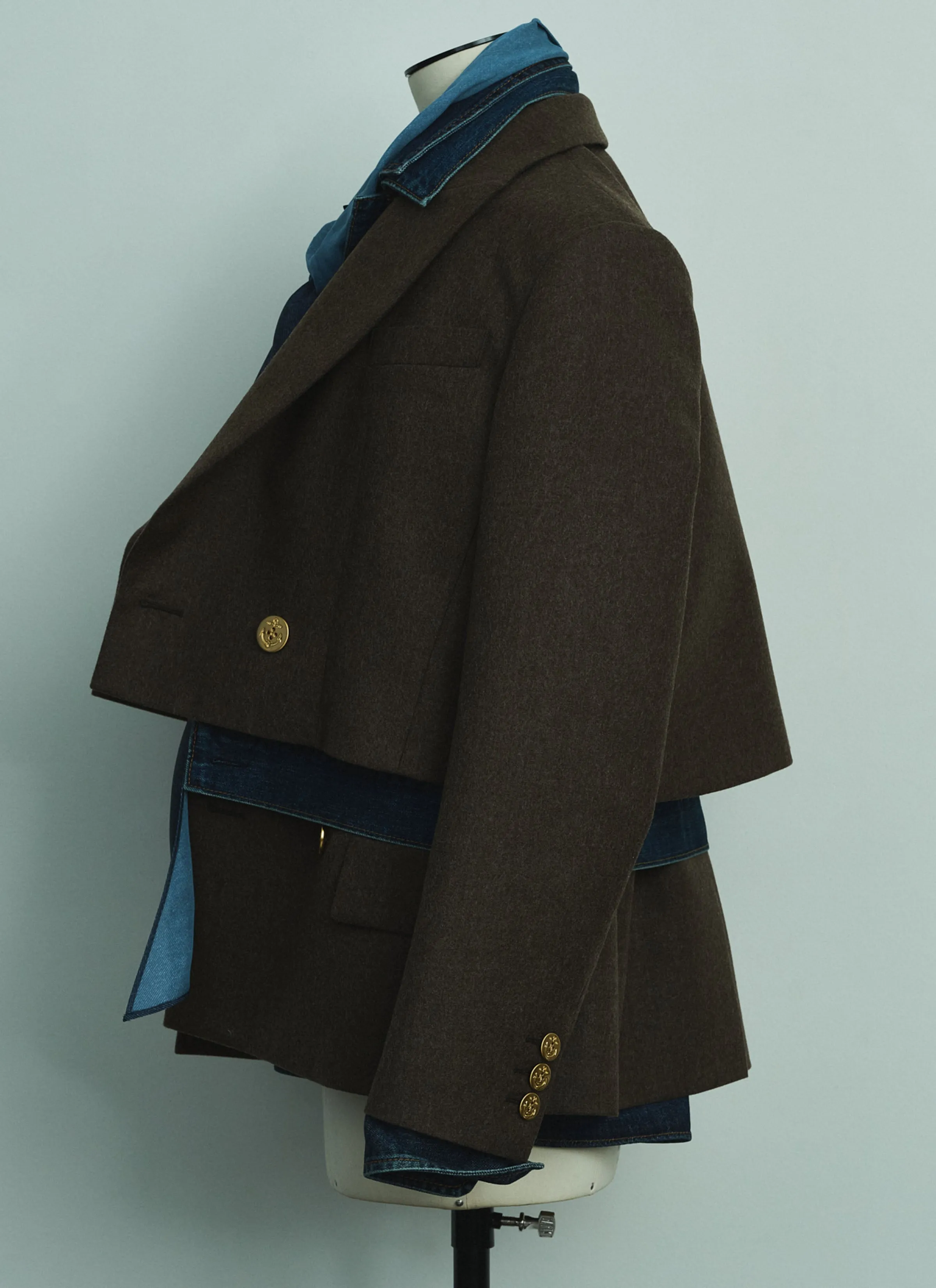 Wool Flannel x Denim Jacket sold by Sacai